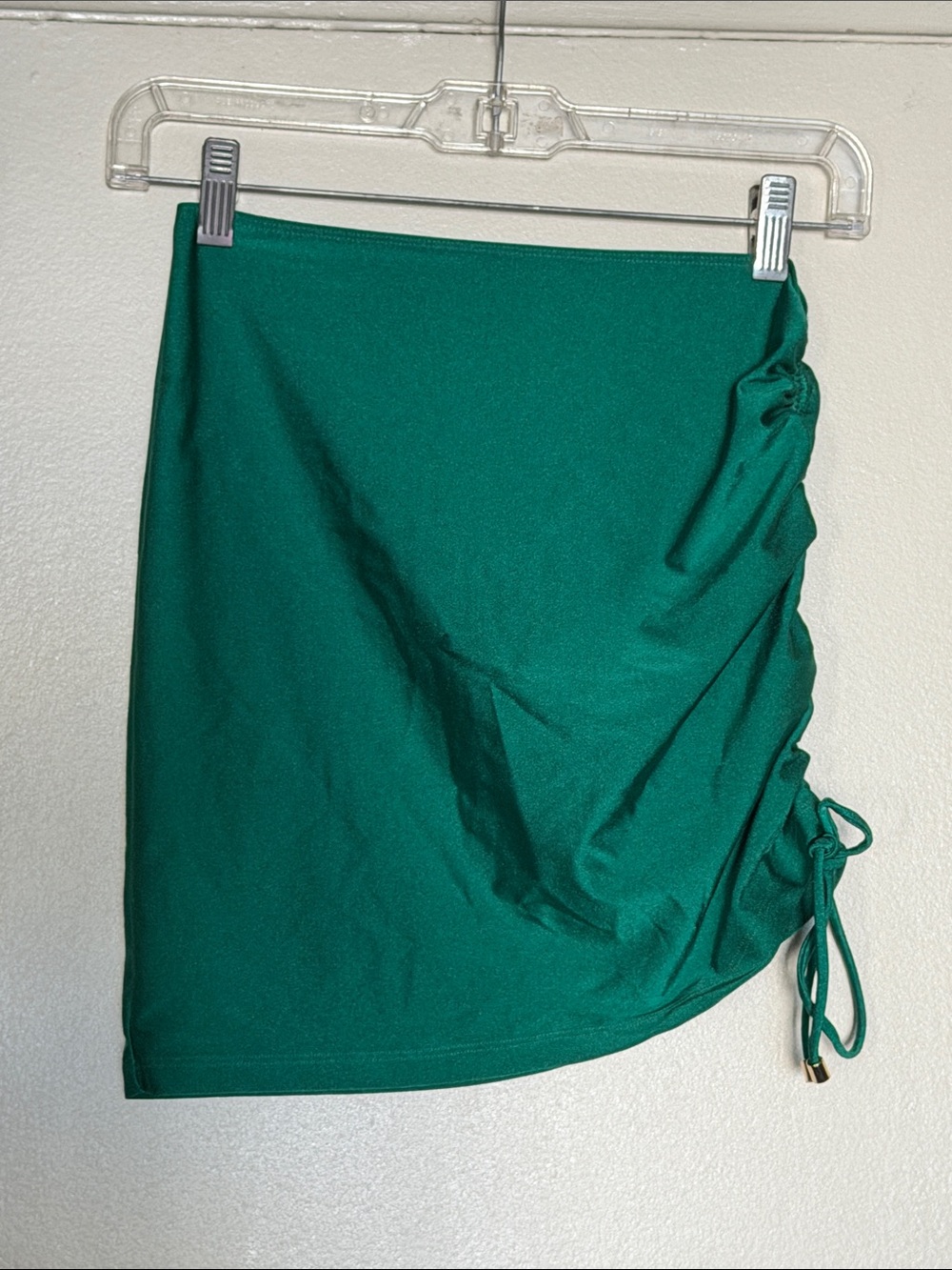 Janthee Brand XS/S Ruched Side Emerald Green Mini Skirt